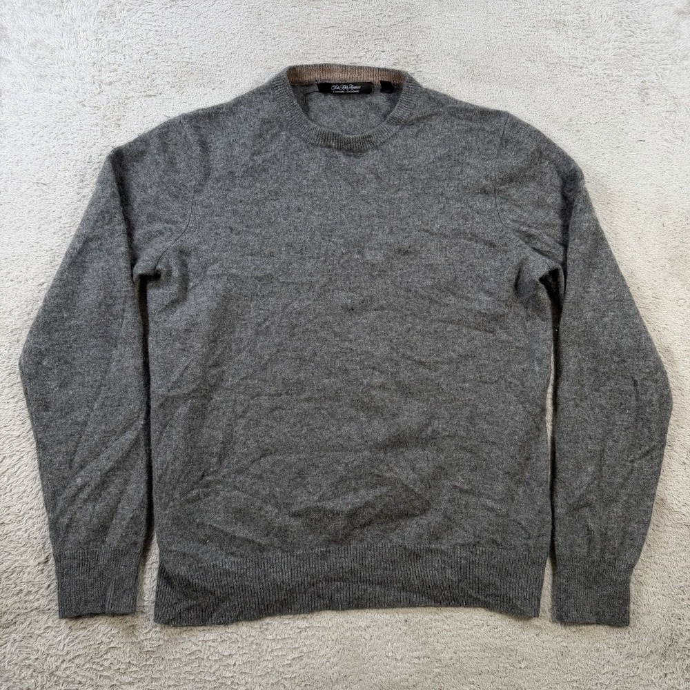 Saks Fifth Avenue Sweater Womens Small Grey 100% Cashmere Crewneck Pullover Soft